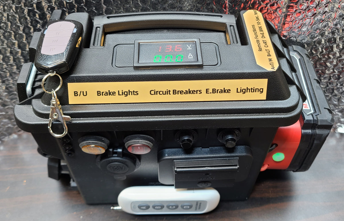 Trailer exterior lighting and electric brake tester using your Milwaukee M-18 tool battery