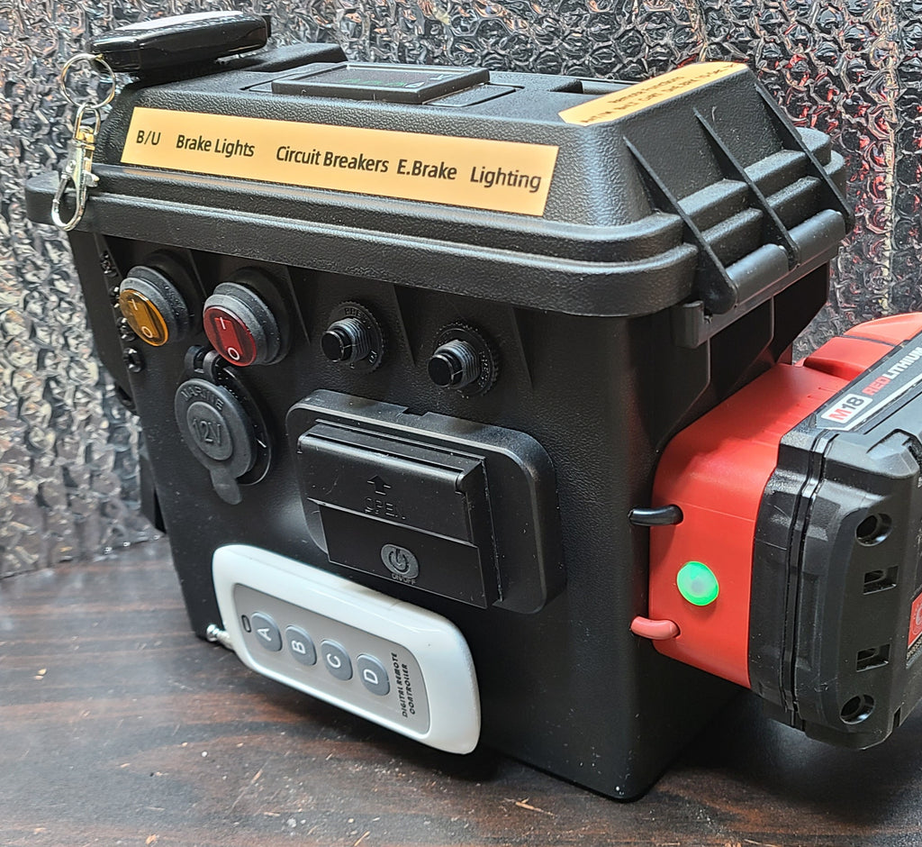 Trailer exterior lighting and electric brake tester using your Milwaukee M-18 tool battery