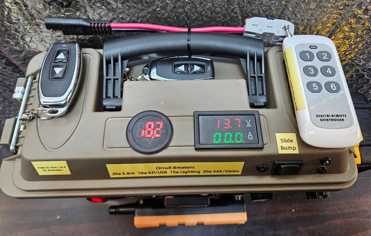 RV Mobile Tech / Foreman Heavy Duty Remote Controlled RV Trailer Lights, Electric Brake and slide control DeWalt XR 20V