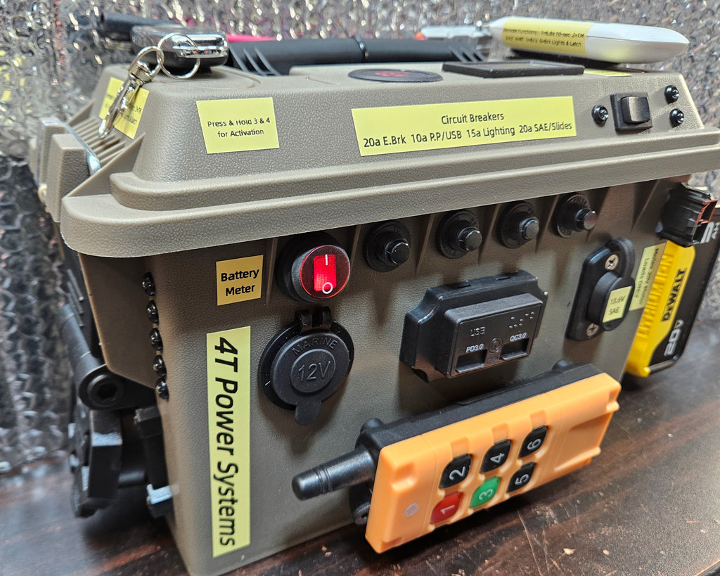 RV Mobile Tech / Foreman Heavy Duty Remote Controlled RV Trailer Lights, Electric Brake and slide control DeWalt XR 20V